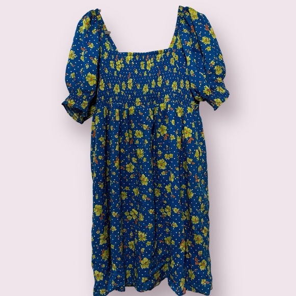Draper James Jennifer short sleeve mini dress polka dot floral 1X bow front - Picture 3 of 9